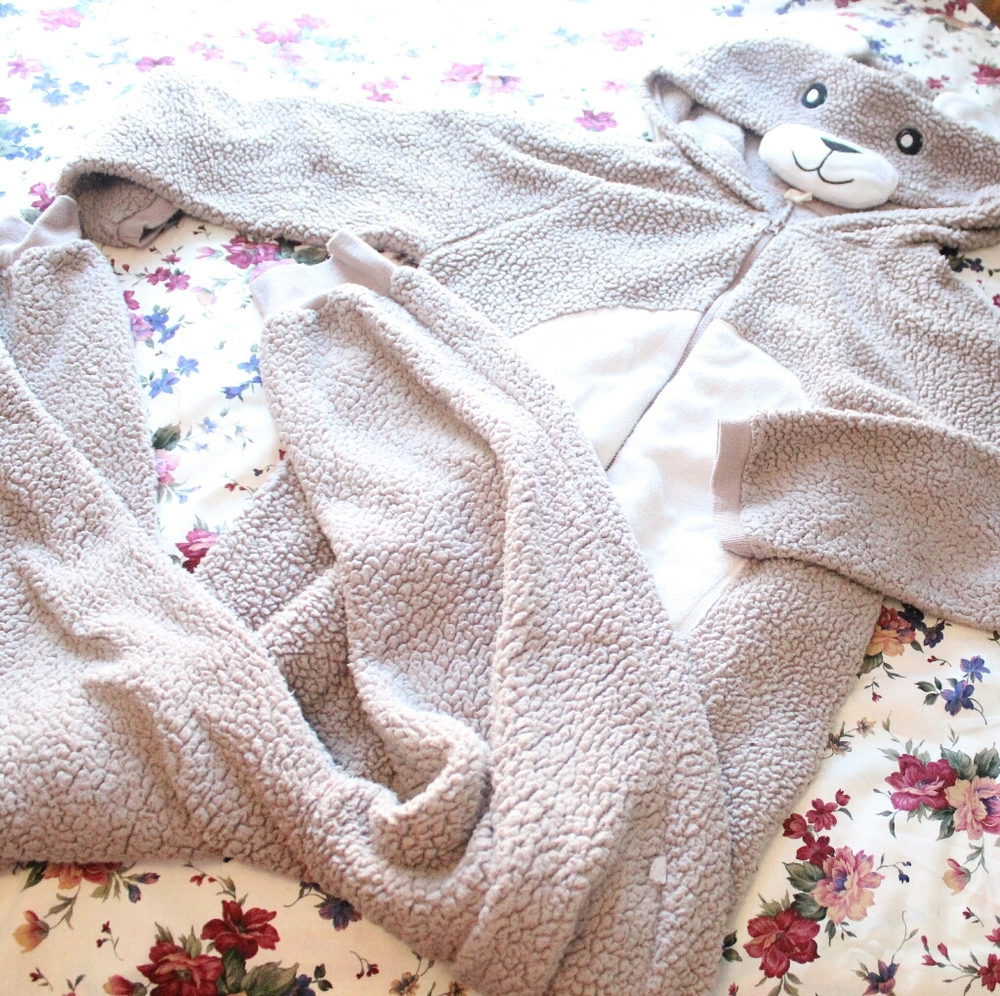 fluffy bear onesie